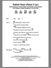 Cover icon of Rabbit Heart (Raise It Up) sheet music for guitar (chords) by Florence And The Machine, Florence And The  Machine, Brian Degraw, Elizabeth Bougatsos, Florence Welch, Joshua Deutsch, Paul Epworth and Timothy Dewit, intermediate skill level