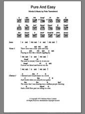Cover icon of Pure And Easy sheet music for guitar (chords) by The Who and Pete Townshend, intermediate skill level