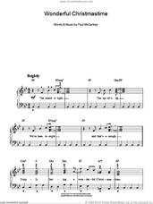 Cover icon of Wonderful Christmastime sheet music for piano solo by Paul McCartney, easy skill level