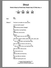 Cover icon of Shout sheet music for guitar (chords) by Lulu, Lulu and The Luvvers, The Isley Brothers, Ronald Isley and Rudolph Isley, intermediate skill level