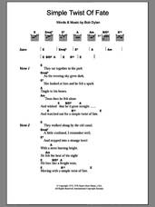 Cover icon of Simple Twist Of Fate sheet music for guitar (chords) by Bob Dylan, intermediate skill level