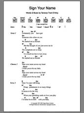 Cover icon of Sign Your Name sheet music for guitar (chords) by Terence Trent D'Arby, intermediate skill level