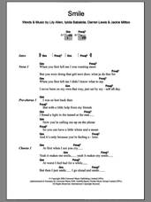 Cover icon of Smile sheet music for guitar (chords) by Lily Allen, Darren Lewis, Iyiola Babalola and Jackie Mittoo, intermediate skill level