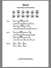 Cover icon of Stand! sheet music for guitar (chords) by Sly And The Family Stone and Sylvester Stewart, intermediate skill level