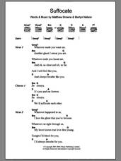 Cover icon of Suffocate sheet music for guitar (chords) by King Adora, Martyn Nelson and Matthew Browne, intermediate skill level