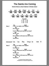 Cover icon of The Saints Are Coming sheet music for guitar (chords) by The Skids, Richard Jobson and Stuart Adamson, intermediate skill level