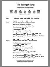 Cover icon of The Stranger Song sheet music for guitar (chords) by Leonard Cohen, intermediate skill level