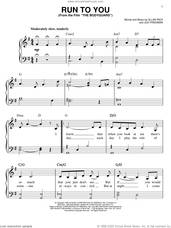 Cover icon of Run To You sheet music for voice, piano or guitar by Whitney Houston, Allan Rich and Jud Friedman, wedding score, intermediate skill level