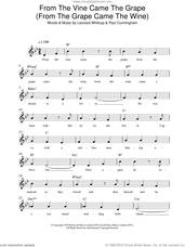 Cover icon of From The Vine Came The Grape (From The Grape Came The Wine) sheet music for voice and other instruments (fake book) by Leonard Whitcup and Paul Cunningham, intermediate skill level