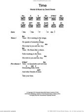 Cover icon of Time sheet music for guitar (chords) by David Bowie, intermediate skill level
