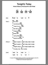 Cover icon of Tonight's Today sheet music for guitar (chords) by Jack Penate and Paul Epworth, intermediate skill level