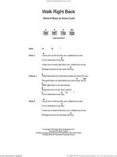 Cover icon of Walk Right Back sheet music for guitar (chords) by Everly Brothers and Sonny Curtis, intermediate skill level
