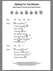 Cover icon of Waiting For The Miracle sheet music for guitar (chords) by Leonard Cohen and Sharon Robinson, intermediate skill level