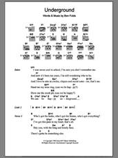 Cover icon of Underground sheet music for guitar (chords) by Ben Folds Five and Ben Folds, intermediate skill level