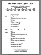 Cover icon of The World Turned Upside Down sheet music for guitar (chords) by Coldplay, Chris Martin, Guy Berryman, Jon Buckland and Will Champion, intermediate skill level