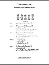 Cover icon of You Showed Me sheet music for guitar (chords) by The Turtles, Gene Clark and Roger McGuinn, intermediate skill level
