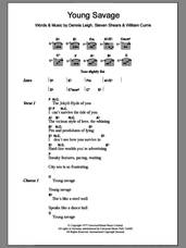 Cover icon of Young Savage sheet music for guitar (chords) by Tiger Lily, Billy Currie, Dennis Leigh and Steven Shears, intermediate skill level