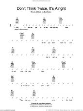 Cover icon of Don't Think Twice, It's All Right sheet music for ukulele (chords) by Bob Dylan, intermediate skill level