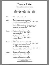 Cover icon of There Is A War sheet music for guitar (chords) by Leonard Cohen, intermediate skill level
