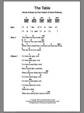 Cover icon of The Table sheet music for guitar (chords) by The Beautiful South, David Rotheray and Paul Heaton, intermediate skill level