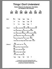 Cover icon of Things I Don't Understand sheet music for guitar (chords) by Coldplay, Chris Martin, Guy Berryman, Jon Buckland and Will Champion, intermediate skill level