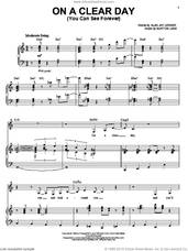 Cover icon of On A Clear Day (You Can See Forever) sheet music for voice and piano by Alan Jay Lerner and Burton Lane, intermediate skill level