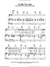 Cover icon of A Little Too Late sheet music for voice, piano or guitar by Delta Goodrem, Eliot Kennedy and Gary Barlow, intermediate skill level
