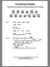 Cover icon of Everything Changes sheet music for guitar (chords) by Take That, Cary Baylis, Eliot Kennedy, Gary Barlow and Michael Ward, intermediate skill level