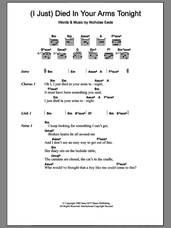 Cover icon of (I Just) Died In Your Arms Tonight sheet music for guitar (chords) by Cutting Crew and Nick van Eede, intermediate skill level