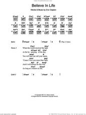 Cover icon of Believe In Life sheet music for guitar (chords) by Eric Clapton, intermediate skill level