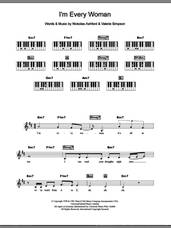 Cover icon of I'm Every Woman sheet music for piano solo (chords, lyrics, melody) by Whitney Houston, Nickolas Ashford and Valerie Simpson, intermediate piano (chords, lyrics, melody)