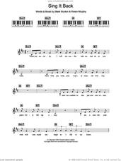 Cover icon of Sing It Back sheet music for piano solo (chords, lyrics, melody) by Moloko, Mark Brydon and Roisin Murphy, intermediate piano (chords, lyrics, melody)