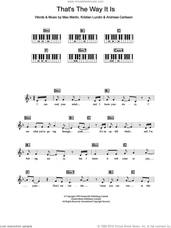 Cover icon of That's The Way It Is sheet music for piano solo (chords, lyrics, melody) by Celine Dion, Andreas Carlsson, Kristian Lundin and Max Martin, intermediate piano (chords, lyrics, melody)