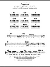 Cover icon of Supreme sheet music for piano solo (chords, lyrics, melody) by Robbie Williams, Dino Fekaris, Francois de Roubaix, Frederick Perren and Guy Chambers, intermediate piano (chords, lyrics, melody)