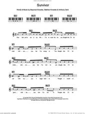 Cover icon of Survivor sheet music for piano solo (chords, lyrics, melody) by Destiny's Child, Anthony Dent, Beyonce and Mathew Knowles, intermediate piano (chords, lyrics, melody)