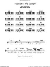 Cover icon of Thanks For The Memory sheet music for piano solo (chords, lyrics, melody) by Bob Hope, Leo Robin and Ralph Rainger, intermediate piano (chords, lyrics, melody)