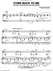 Cover icon of Come Back To Me sheet music for voice, piano or guitar by Shirley Horn, Alan Jay Lerner and Burton Lane, intermediate skill level