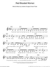 Cover icon of Red Blooded Woman sheet music for piano solo (chords, lyrics, melody) by Kylie Minogue, Jonathan Douglas and Karen Poole, intermediate piano (chords, lyrics, melody)