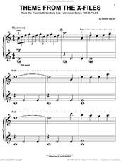 Cover icon of Theme From The X-Files sheet music for piano solo (big note book) by Mark Snow, easy piano (big note book)