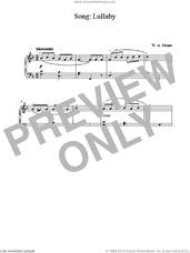 Cover icon of Song: Lullaby sheet music for piano solo by Wolfgang Amadeus Mozart, classical score, intermediate skill level