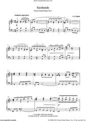 Cover icon of Sarabande From Cello Suite in E Flat sheet music for piano solo by Johann Sebastian Bach, classical score, intermediate skill level