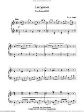 Cover icon of Lacrymosa from Requiem Mass sheet music for piano solo by Wolfgang Amadeus Mozart, classical score, intermediate skill level