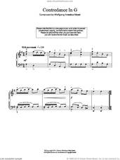 Cover icon of Contredance In G sheet music for piano solo by Wolfgang Amadeus Mozart, classical score, easy skill level