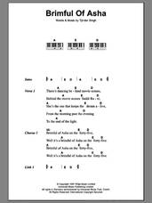 Cover icon of Brimful Of Asha sheet music for piano solo (chords, lyrics, melody) by Cornershop and Tjinder Singh, intermediate piano (chords, lyrics, melody)