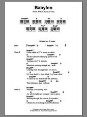 Cover icon of Babylon sheet music for piano solo (chords, lyrics, melody) by David Gray, intermediate piano (chords, lyrics, melody)