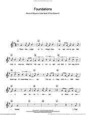 Cover icon of Foundations, (intermediate) sheet music for piano solo (chords, lyrics, melody) by Kate Nash and Paul Epworth, intermediate piano (chords, lyrics, melody)