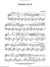 Cover icon of Fantaisie, Op.79 sheet music for piano solo by Gabriel Faure, classical score, intermediate skill level