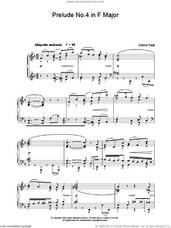 Cover icon of Prelude No.4 in F Major sheet music for piano solo by Gabriel Faure, classical score, intermediate skill level