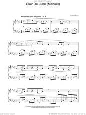 Cover icon of Clair de Lune (Menuet) sheet music for piano solo by Gabriel Faure, classical score, intermediate skill level