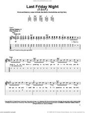Cover icon of Last Friday Night (T.G.I.F.) sheet music for guitar solo (easy tablature) by Katy Perry, Bonnie McKee, Lukasz Gottwald and Max Martin, easy guitar (easy tablature)